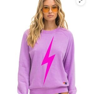 Aviator Nation BOLT SWEATPANTS and SWEATSHIRT - NEON PURPLE // NEON PINK